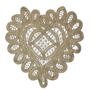 Gold heart doily